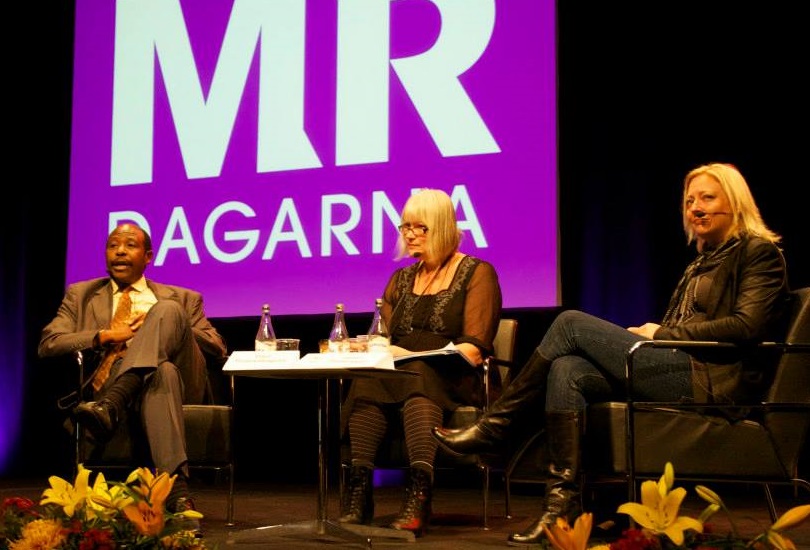 Seminarium på MR-dagarna, Paul Rusesabagina, Anna-lena Lodenius och Helen Pettersson.Foto: Nina Ahlén, MR-dagarna